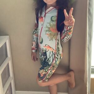 Kids' Colorful Underwater Print Swimsuit.